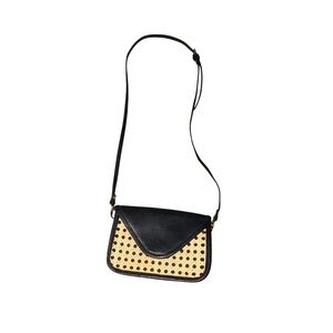 Women's Jenn Lee Tribeca Elegant Black and Tan Versatile Belt Crossbody Bag